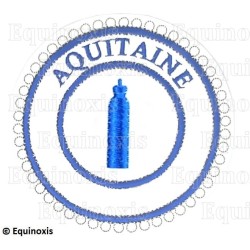 Badge / Macaron GLNF – Petite tenue provinciale – Deuxième Grand Surveillant – Aquitaine – Brodé machine